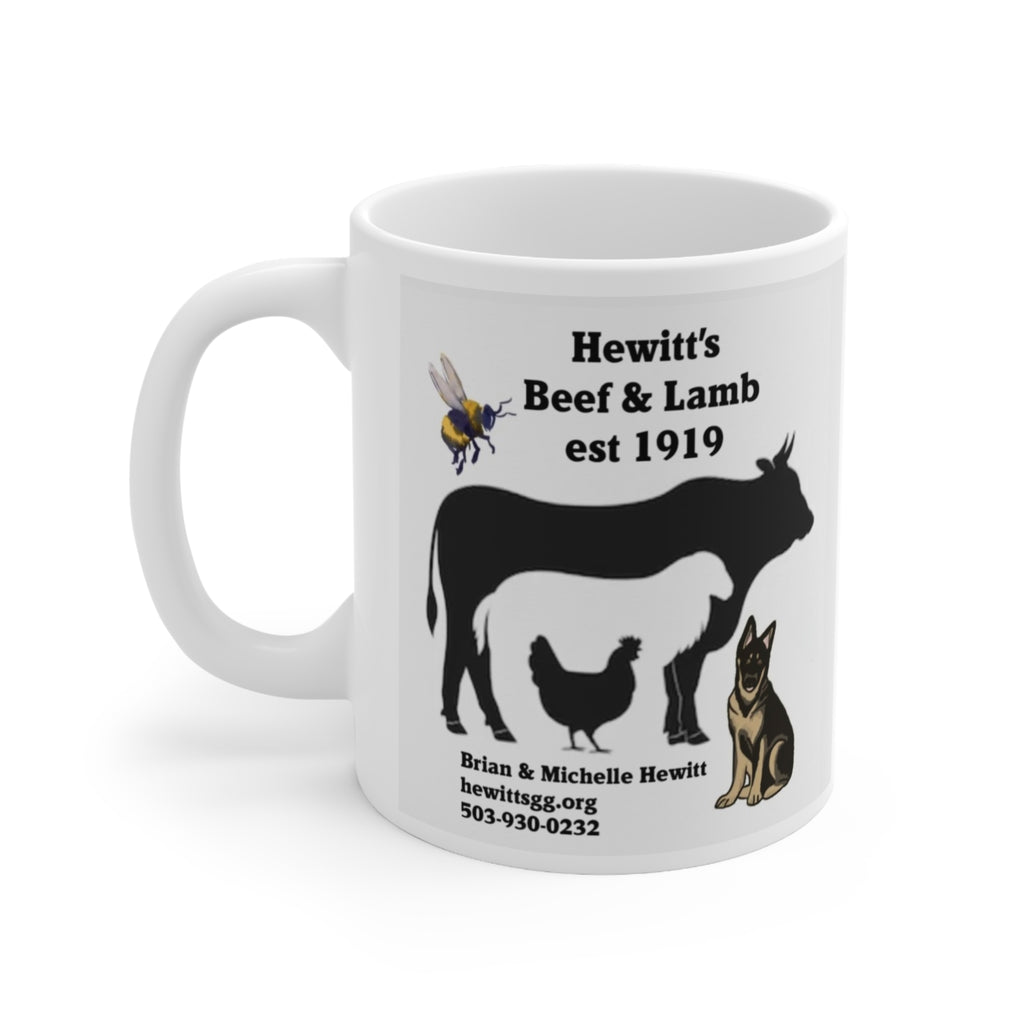 Hewitt’s Beef & Lamb Farm Logo Ceramic Coffee Mug (11oz & 15oz)