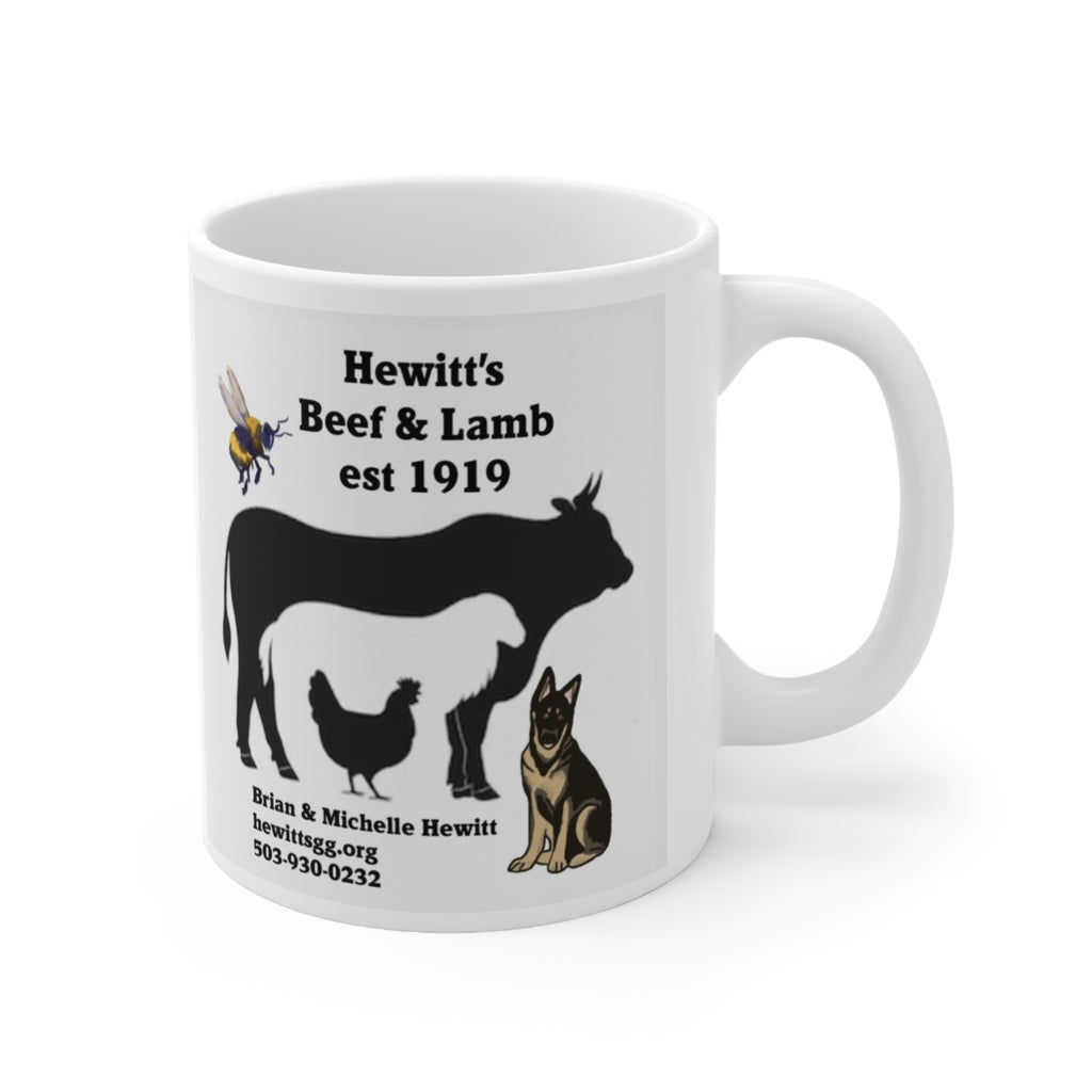 Hewitt’s Beef & Lamb Farm Logo Ceramic Coffee Mug (11oz & 15oz)