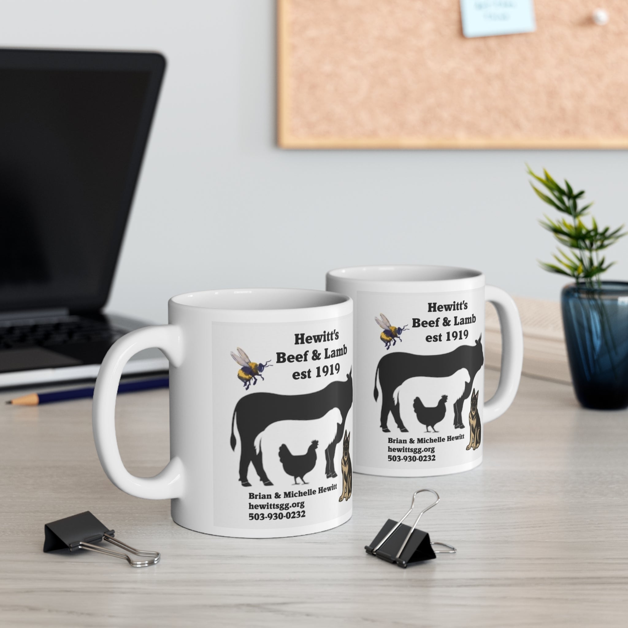 Hewitt’s Beef & Lamb Farm Logo Ceramic Coffee Mug (11oz & 15oz)