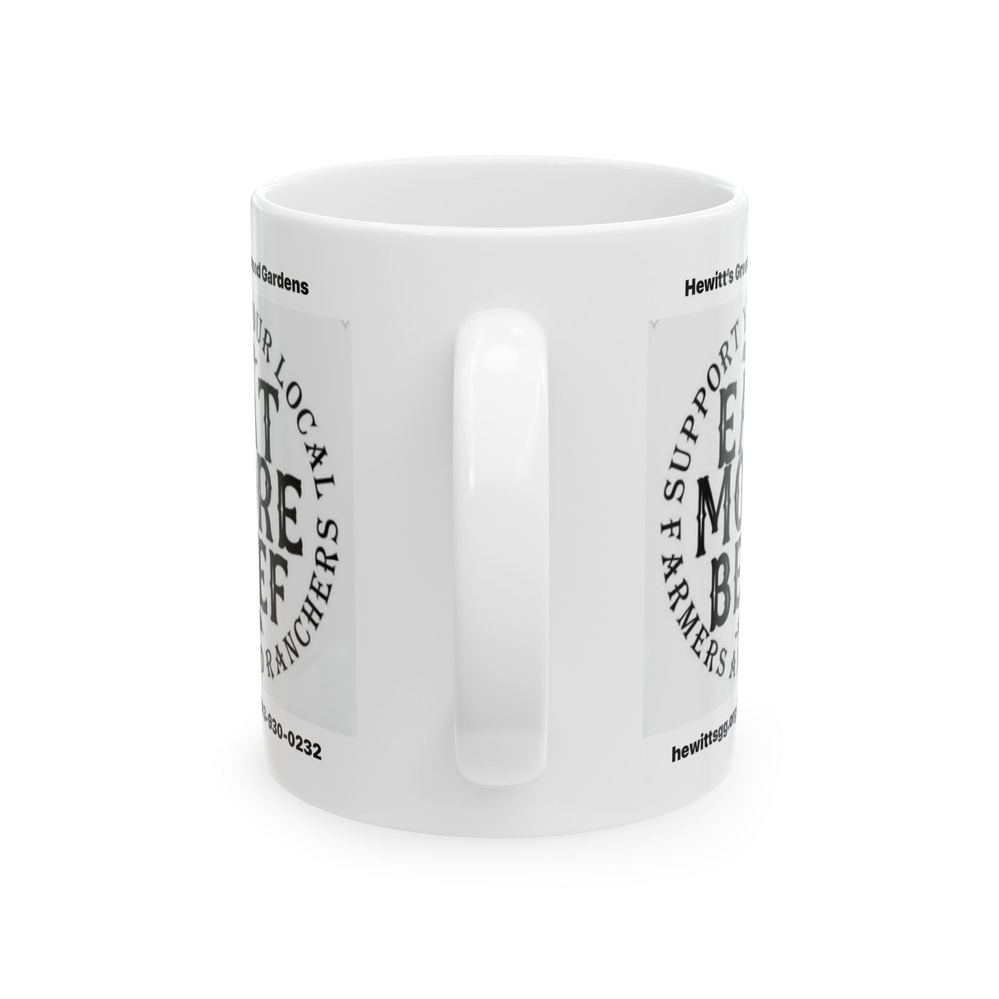 Eat More Beef Ceramic Mug — Support Local Farmers Coffee Cup (11oz/15oz)