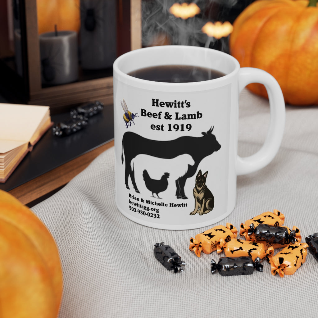 Hewitt’s Beef & Lamb Farm Logo Ceramic Coffee Mug (11oz & 15oz)